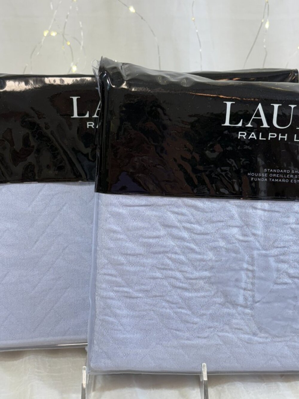 Ralph Lauren Kaia Matelassé Standard Pillow Shams Set of 2 Blue Cornflower $240